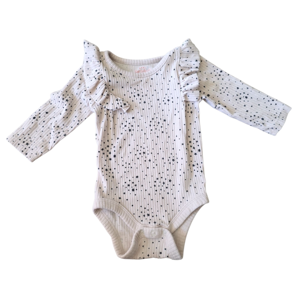 Baby Cat & Jack Soft Long Sleeve Bodysuit Set Of 3 Euc Size 0-3mo - Picture 2 of 5